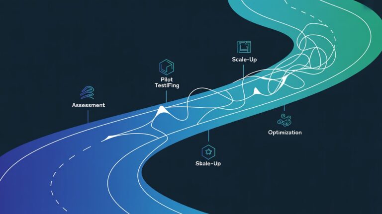 Grafico crescita business intelligenza artificiale PMI grandi aziende ROI implementazione strategica confronto